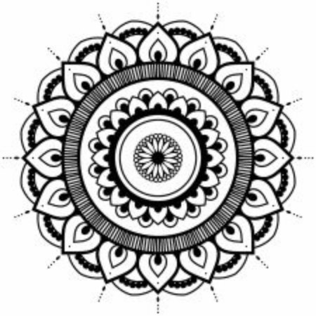 Circular flower Mandala pattern. Vintage decorative elements, decorative ornament, ethnic oriental style.のイラスト素材