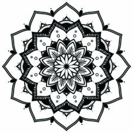 Circular flower Mandala pattern. Vintage decorative elements, decorative ornament, ethnic oriental style.のイラスト素材