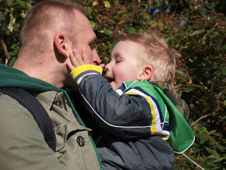 loving father with little son