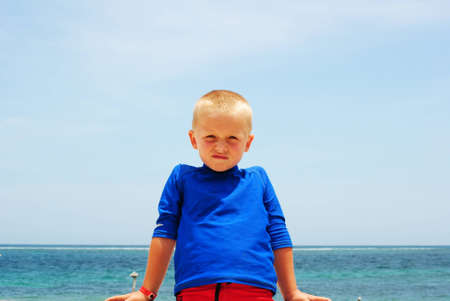 little boy on the exotic beach