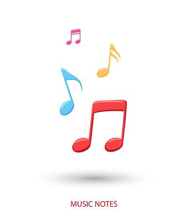 Colorful music notes icon isolated on whiteのイラスト素材
