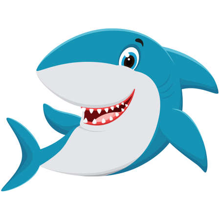 vector illustration of 	
Shark cartoon isolated on white backgroundのイラスト素材