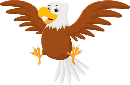 vector illustration of Cartoon eagle isolated on white background