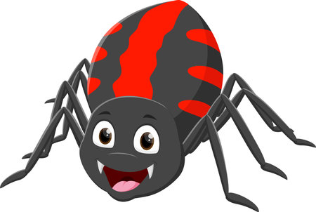 Cartoon funny spider isolated on white backgroundのイラスト素材