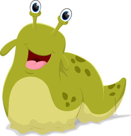 Cartoon happy slug isolated on white backgroundのイラスト素材