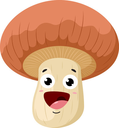 Cute Cartoon mushroom isolated on white backgroundのイラスト素材