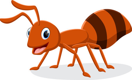 Cartoon cute ant isolated on whiteのイラスト素材