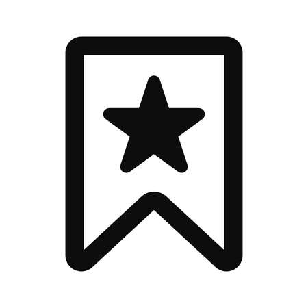 High quality sign and symbol premium bookmark icon line style isolated on white background. Vector outline pictogram for infographic, web design and app developmentのイラスト素材