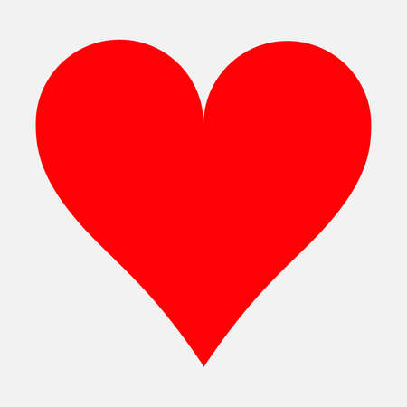 High quality vector illustration of Poker playing cards suit of Hearts red symbol isolated on white backgroundのイラスト素材