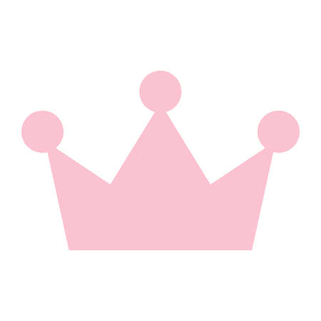 Beautiful pink crown vector flat style illustration - Princess logo isolated on white backgroundのイラスト素材
