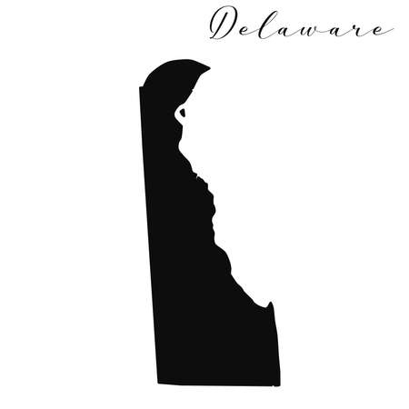 Delaware black silhouette vector map. Editable high quality illustration of the American state of Arkansas simple mapのイラスト素材