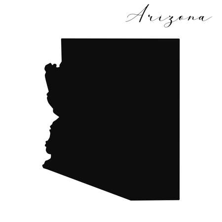 Arizona vector high quality map silhouette - American states collection simple black mapのイラスト素材