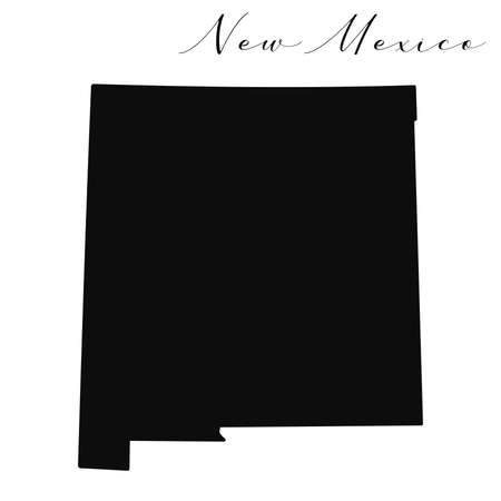 New Mexico black silhouette vector map. Editable high quality illustration of the American state of New Mexico simple mapのイラスト素材