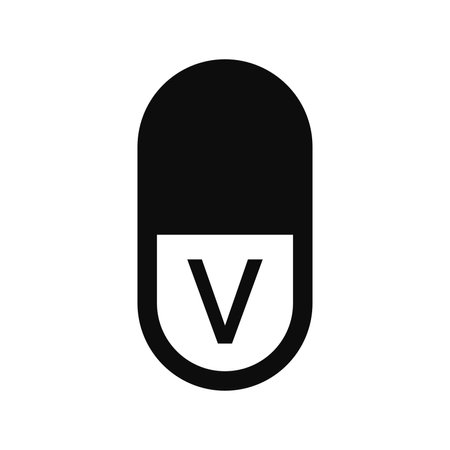 Vitamin pill vector flat style illustration icon isolated on white backgroundのイラスト素材