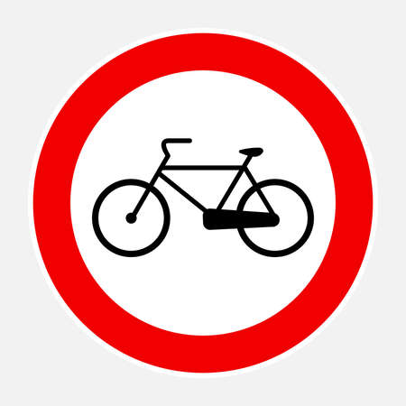 Bicycle access forbidden road sign - High quality editable vector signage, no bike allowedのイラスト素材