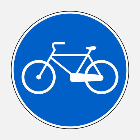 Bicycle lane or bike path road sign - Editable vector signageのイラスト素材