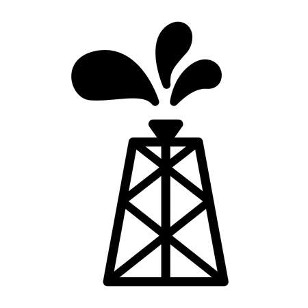 Oil well (Oil rig) editable vector icon isolated on white backgroundのイラスト素材
