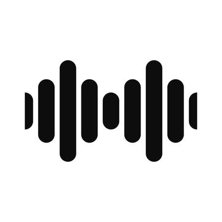 Music audio wave editable vector icon pattern isolated on white backgroundのイラスト素材