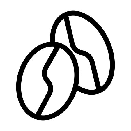 Coffee beans editable vector line icon isolated on white backgroundのイラスト素材