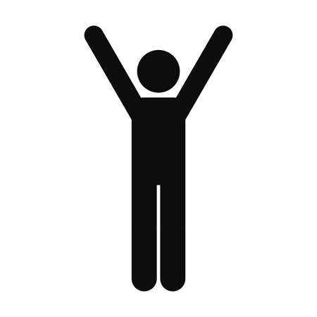 Winner man scalable vector black icon isolated on white background - Winning successful businessman conceptのイラスト素材
