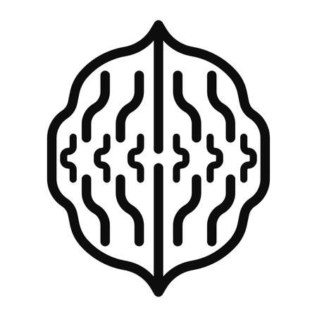 A walnut editable vector line icon isolated on white background - Food symbolのイラスト素材