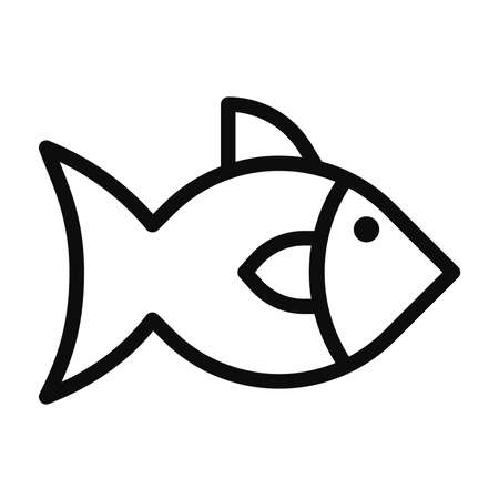 Fish editable high quality vector linear icon illustration isolated on white backgroundのイラスト素材