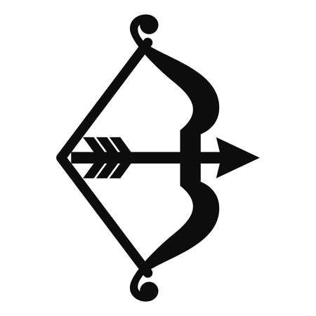 Bow and arrow black icon isolated on white background - High quality editable vector illustrationのイラスト素材
