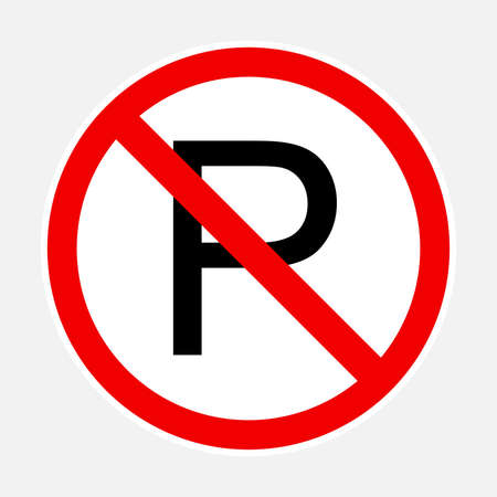 No parking road sign - High quality vector illustration signage, official international versionのイラスト素材