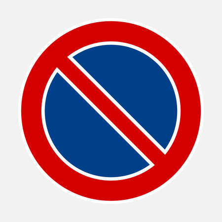 No stop no parking European road sign - High quality vector illustration signage, official international versionのイラスト素材