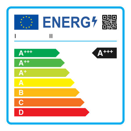 EU domestic appliances energetic class vector illustration - European Union energy label editable pictogramのイラスト素材