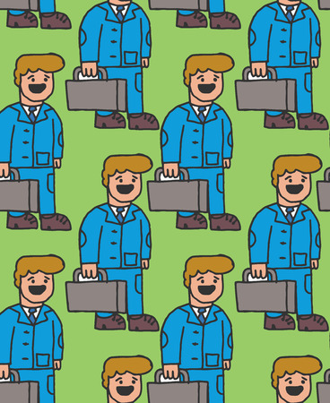 Manager seamless pattern. Guy in suit goes to work ornamentのイラスト素材