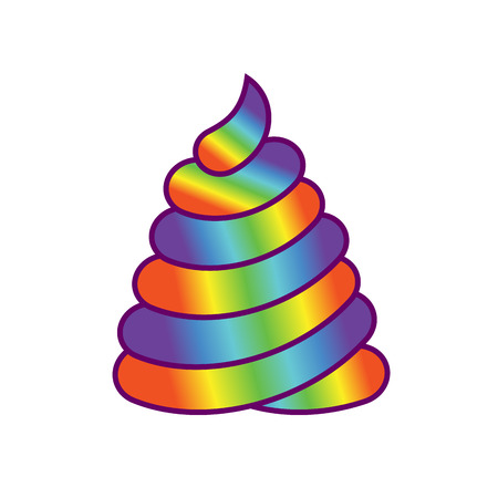 Shit Unicorn. large turd Magic animal. Huge magical Poop rainbowのイラスト素材