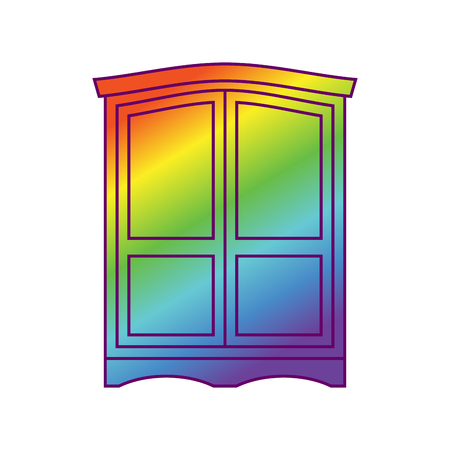 Wardrobe LGBT Open door. Get out of wardrobe gay. recognition Furnitureのイラスト素材
