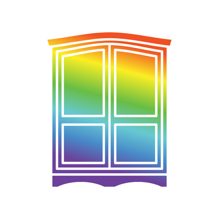 Wardrobe LGBT Open door. Get out of wardrobe gay. recognition Furnitureのイラスト素材