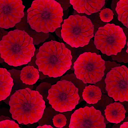 Dahlia Red pattern seamless. Beautiful flower backgroundの写真素材