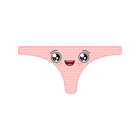 Thong kawaii Cute cartoon. Funny Underpants. Sweet women's panties vector illustrationのイラスト素材