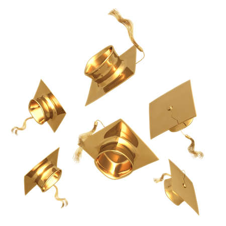 Gilded Graduation Caps の写真素材