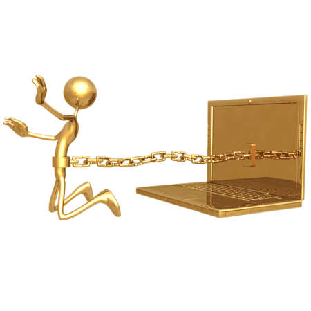 Chained To Laptopの写真素材