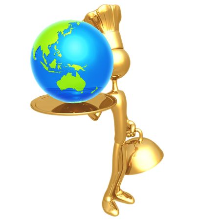 Golden Chef Serving The Worldの写真素材