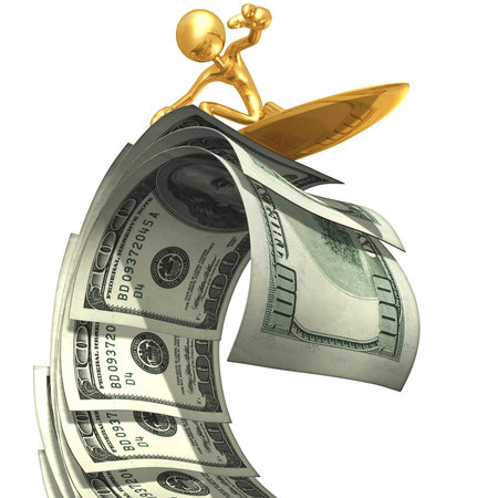 Surfing Money Waveの写真素材