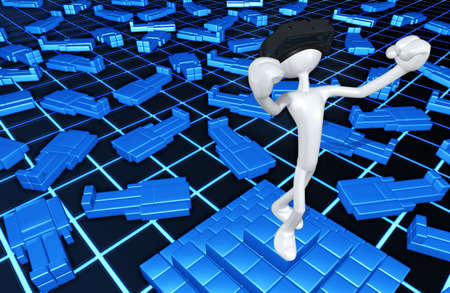 Virtual Reality VR 3D Illustrationの写真素材