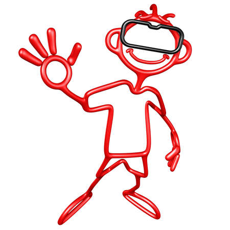 Virtual Reality VR 3D Illustrationの写真素材