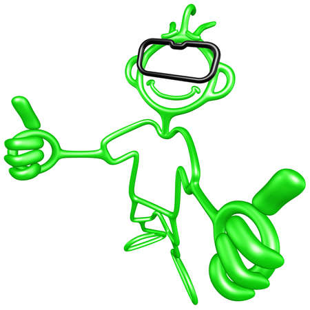 Virtual Reality VR 3D Illustrationの写真素材