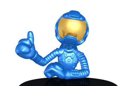 Astronaut Character 3D Illustrationの写真素材