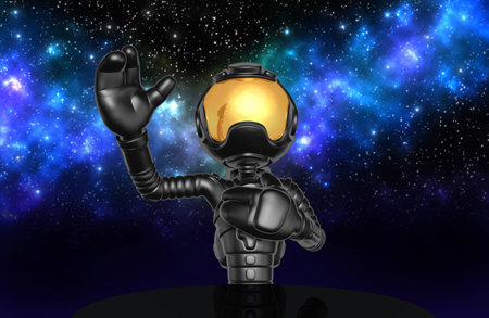 Astronaut Character 3D Illustrationの写真素材
