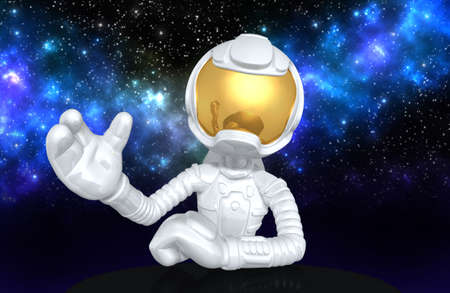 Astronaut Character 3D Illustrationの写真素材