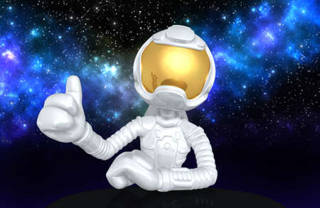 Astronaut Character 3D Illustrationの写真素材