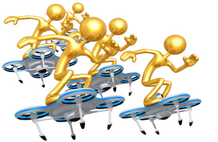 Aerial Drone Concept 3D Illustrationの写真素材