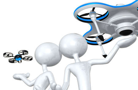 Aerial Drone Concept 3D Illustrationの写真素材