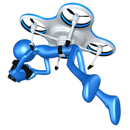 Aerial Drone Concept 3D Illustrationの写真素材